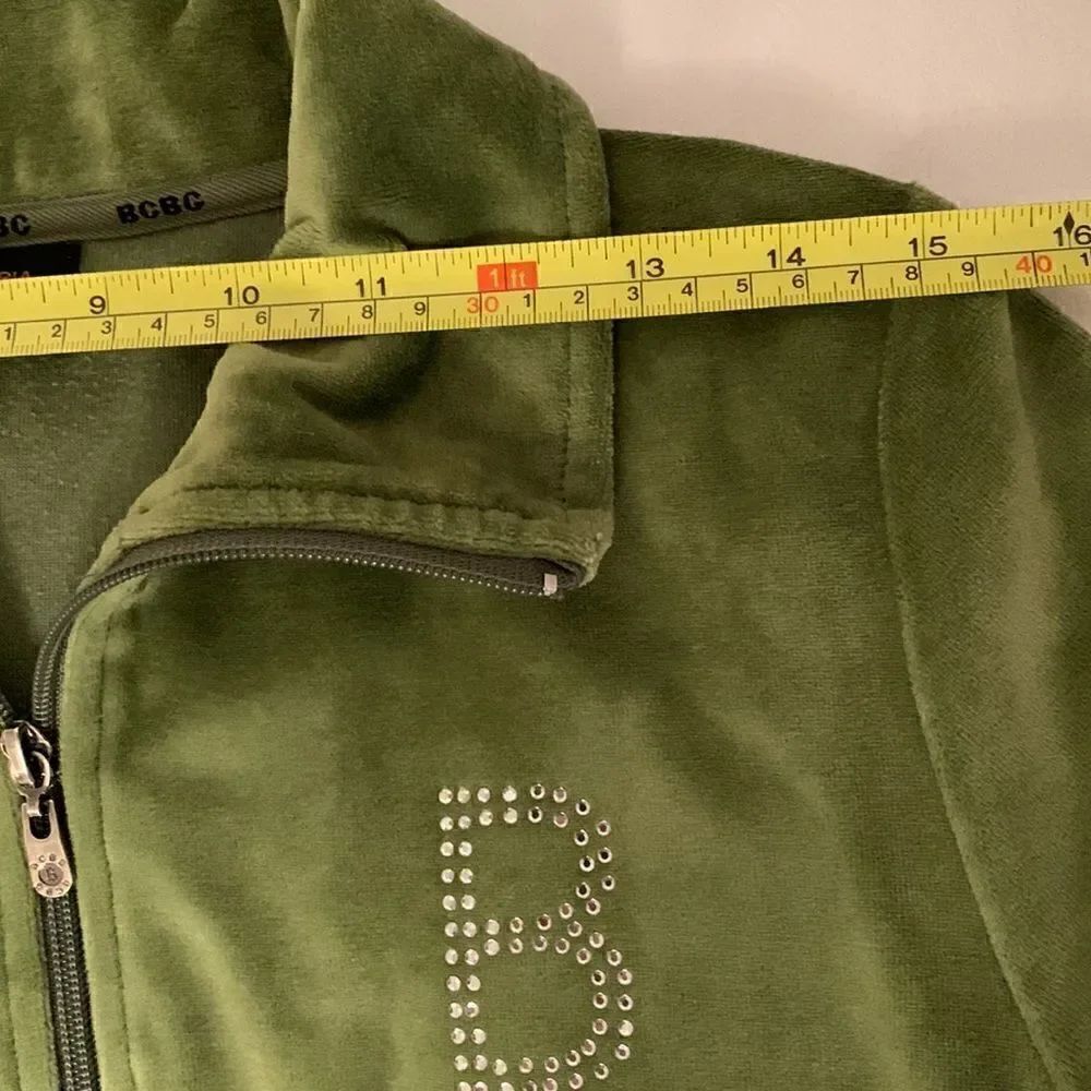 BCBG Maxazria Green Velour Suit Jacket Size M - Picture 5 of 16